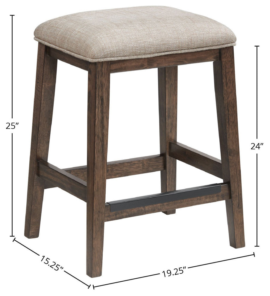 Kauai Backless Counter Stool, Brushed Mango, Set of 2