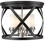 Zlite 481F16-MB-BN 4-Light Flush Mount, White