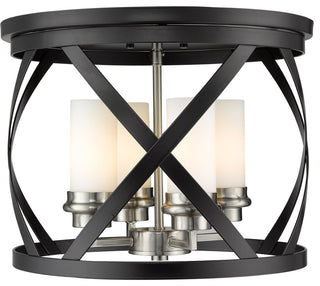 Zlite 481F16-MB-BN 4-Light Flush Mount, White