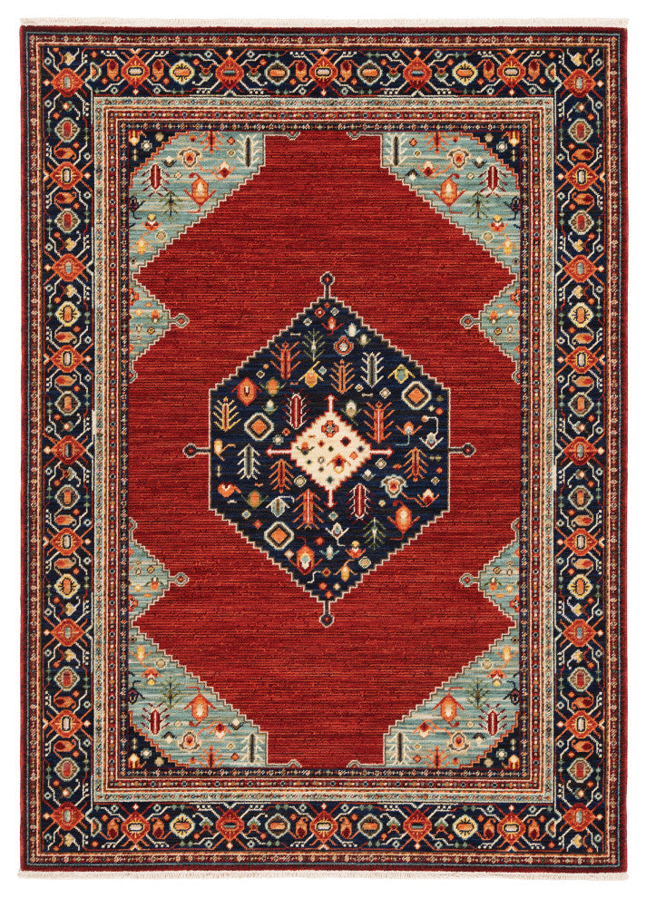 Oriental Weavers Lilihan Indoor Rug Red/ Blue 6'7" X 9'6"