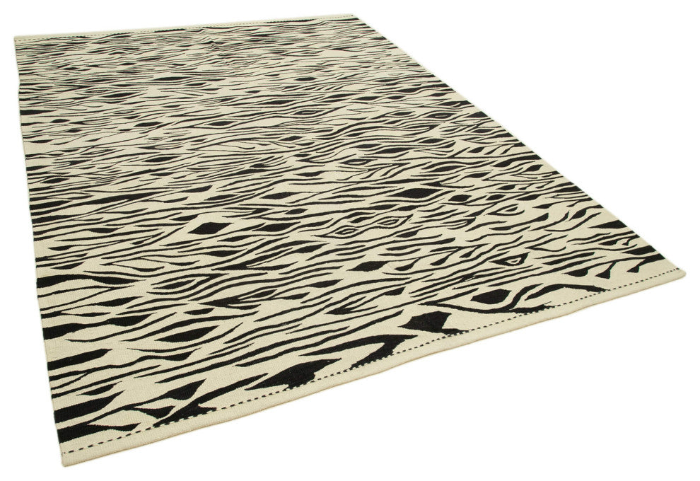 Rug N Carpet - Handmade Turkish 7' 3'' x 9' 6'' Modern Design Wool Kilim Rug