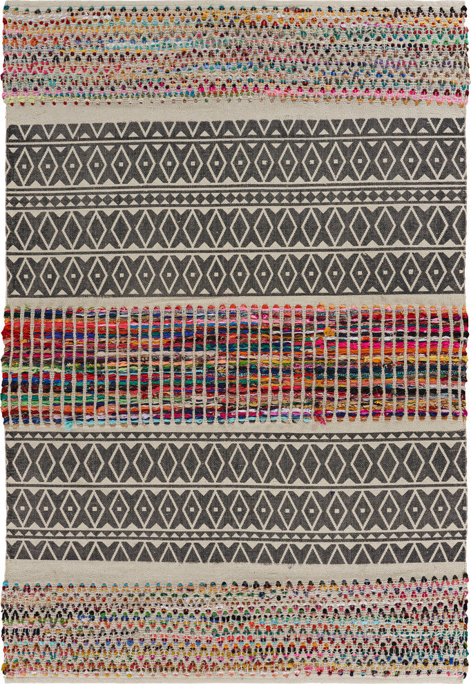 Ox Bay Von Ace Multi Chindi Flatwoven Area Rug, 5' x 7'