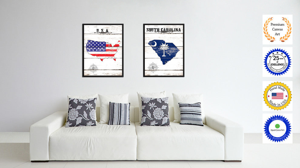 South Carolina State Flag Canvas, 22"x29"
