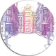 Old City Street, Cityscape Painting Round Wall Art, 11"