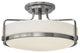 Hinkley Harper 18" Large Semi-Flush Ceiling Light, Brushed Nickel + Etched Opal