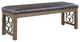 ACME Raphaela Bench, Black PU and Weathered Cherry Finish