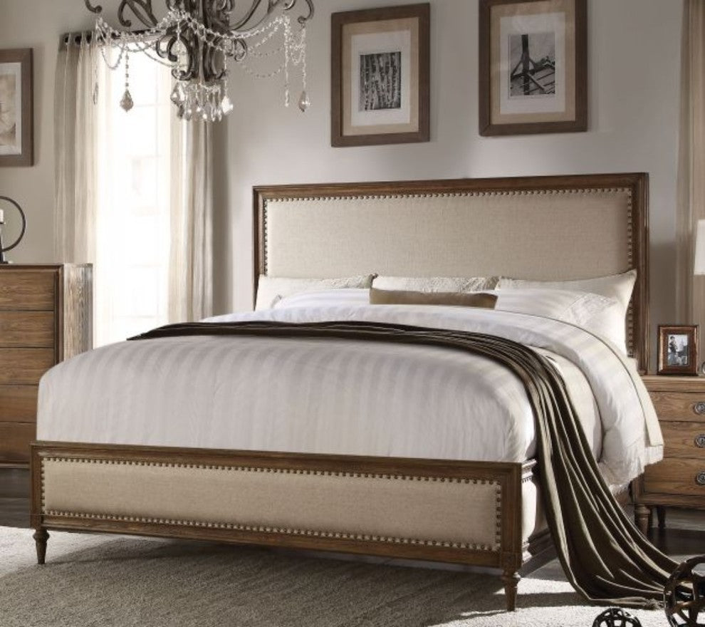 Classy Contemporary Style Queen Size Bed, Brown