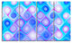 Dense Blue Pattern with Swirls, Abstract Wall Art Canvas, 48"x28", 4 Panels