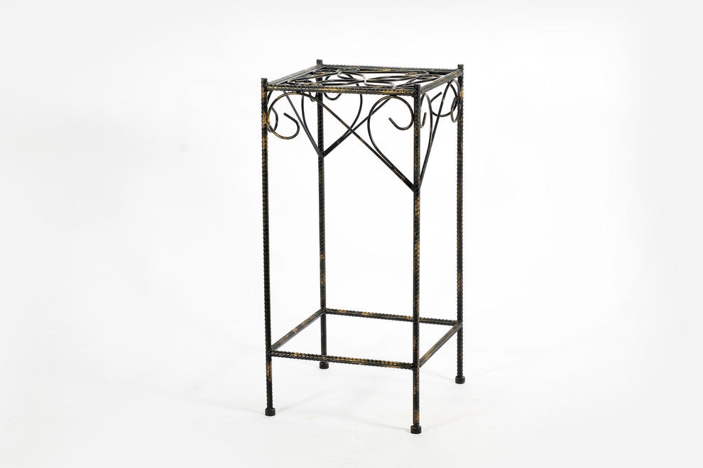 26.18" Large Celtic Clover Square Cast-Iron Plant Stand