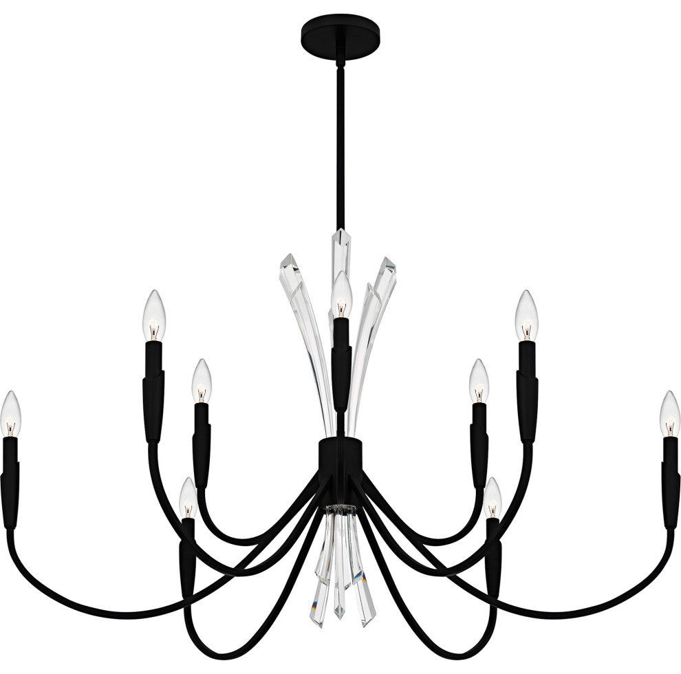 Quoizel CCY5040 Cecily 9 Light 40"W Crystal Candle Style - Matte Black