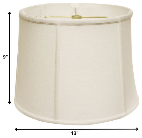 13" White Throwback Drum Linen Lampshade