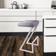 Olan 26" Backless Counterstool, Brushed Stainless Steel With Gray Faux Leather