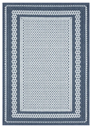 Nimes Textured Border Area Rug, Dark Blue, 3'3"x5'
