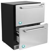 VEVOR Undercounter Refrigerator 24" Built-in 2 Drawer Refrigerator Fridge SUS
