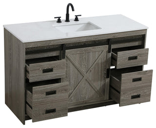 Home Living 54" Single Bathroom Vanity, Rustic Grey