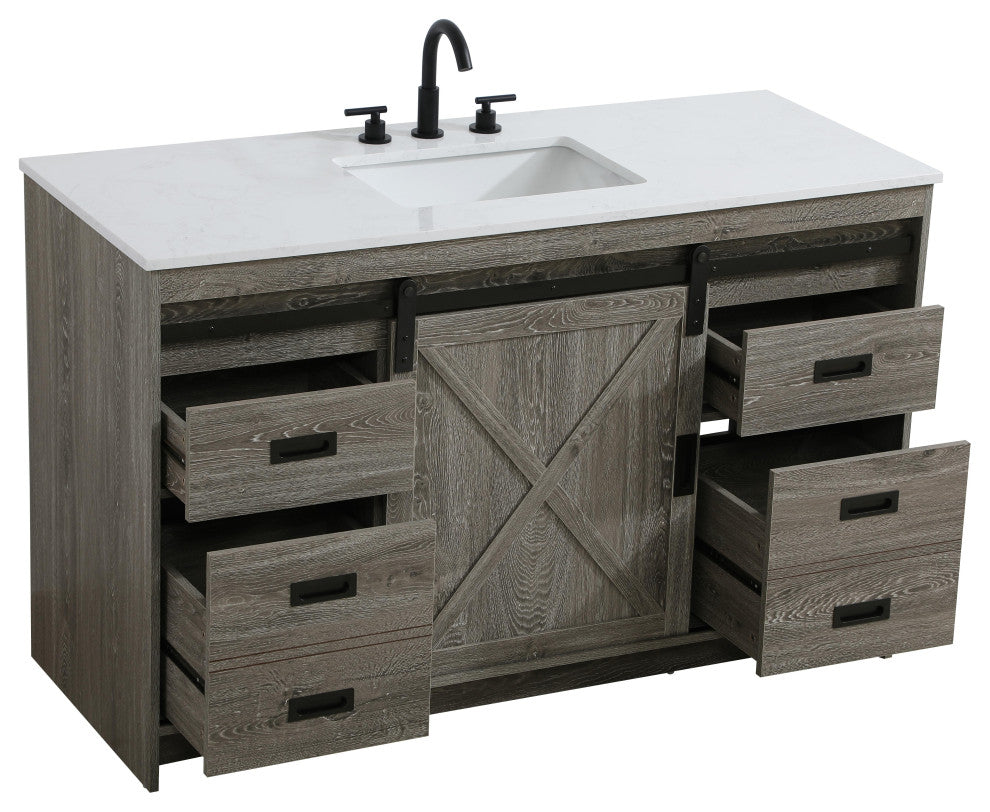 Home Living 54" Single Bathroom Vanity, Rustic Grey