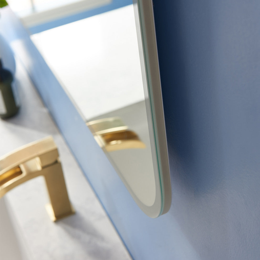 Horizontal Wall Mounted LED Modern and Contemporary Bathroom Mirror, 24 Inch