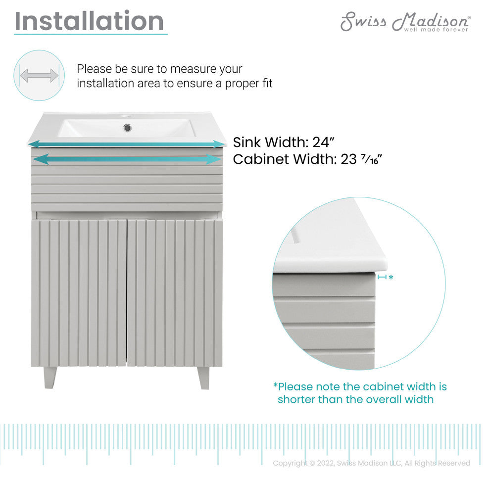 Bernay 24" Bathroom Vanity, Shell