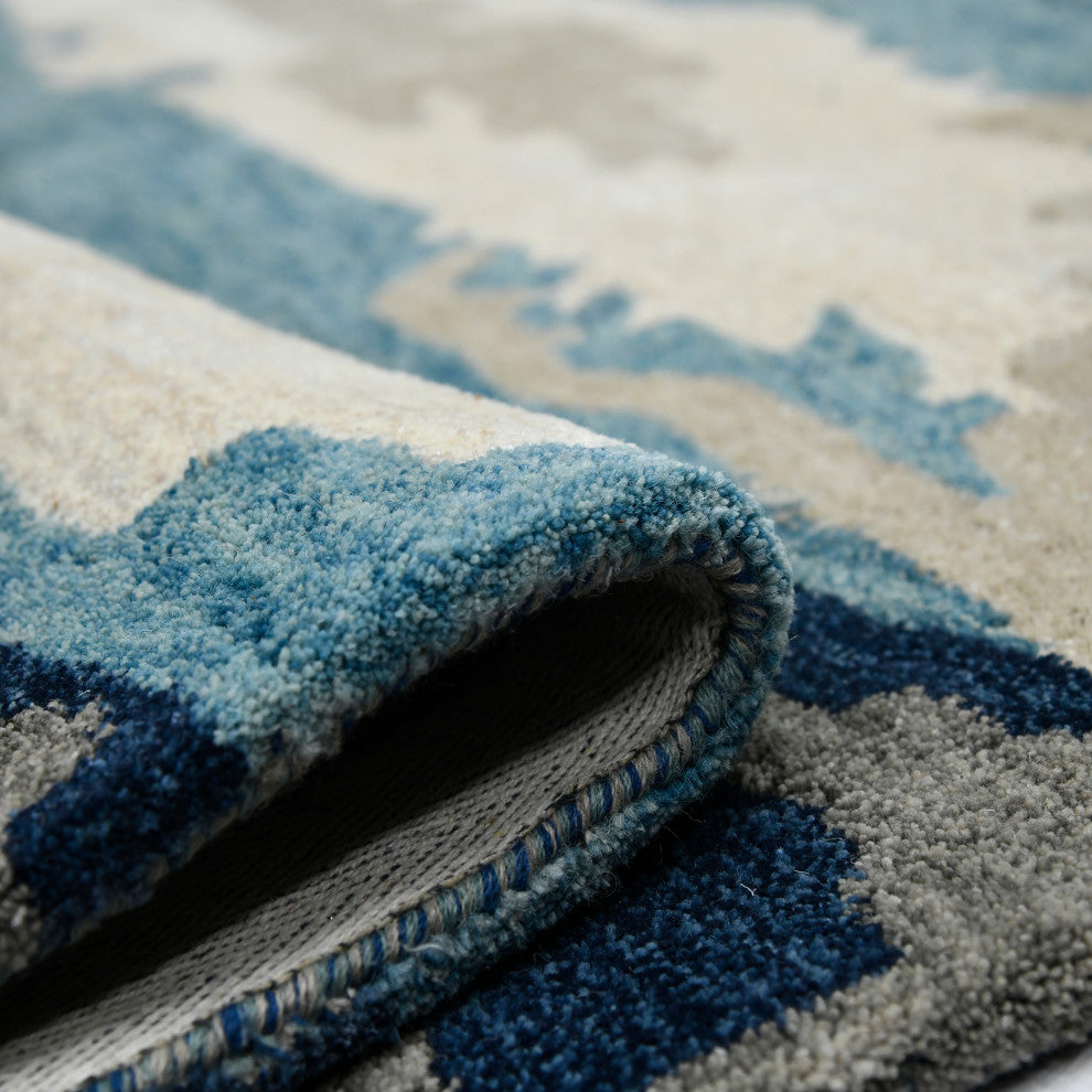 Abstract Gunter Area Rug, Blue, 9' x 13', Abstract