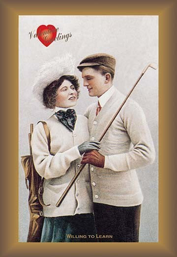 Golfing Lovers- Framed Paper Poster 20" x 30"