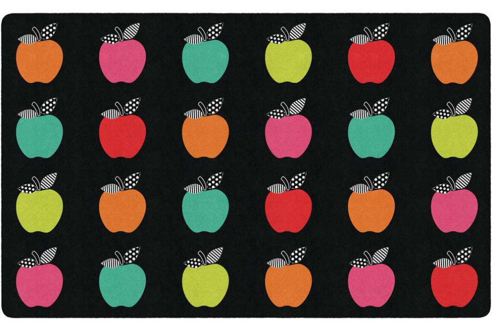 Flagship Carpets CA1997-44SG Black White/Stylish Brights Apple Sit Spot