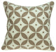 HomeRoots 20" x 0.5" x 20" Transitional Beige and White Cotton Pillow Cover