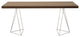 Contemporary Wire Leg Home Office Desk, Walnut/Chrome