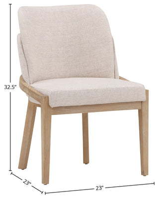 Jhene Elm Wood Upholstered Dining Chair, Off-white