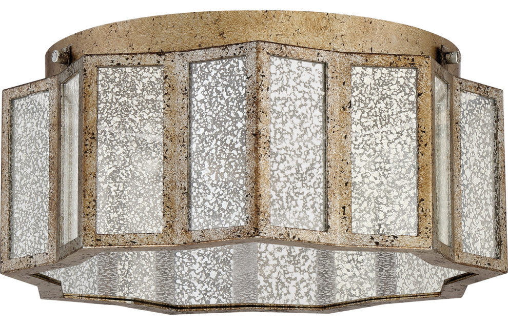 Quoizel SRE1616 Shrine 3 Light 16"W Flush Mount Ceiling Fixture - Aged Gold