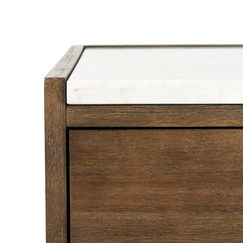 Safavieh Couture Adeline 1 Drawer Nightstand, Dark Chocolate