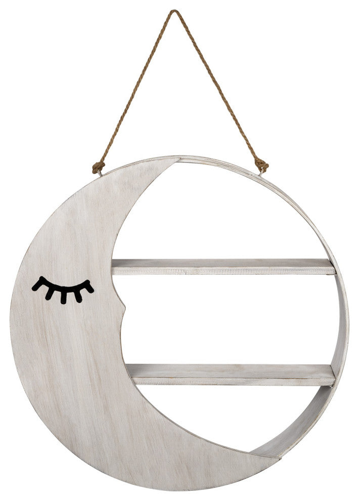 Good Night Mr. Moon Wooden Wall Shelf