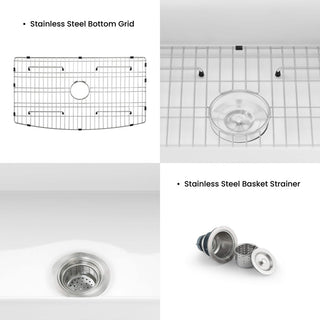 Pure 36" Curved Apron Front Farmhouse Kitchen Fireclay Sink