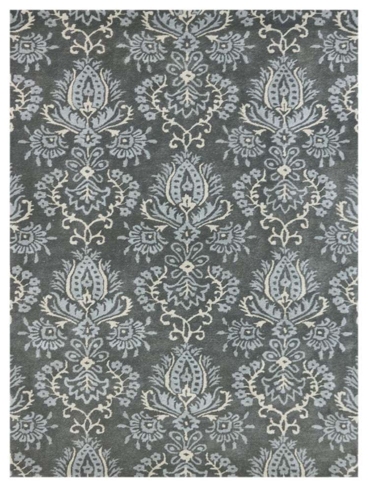 5" X8" X 0.5" Gray Wool Area Rug