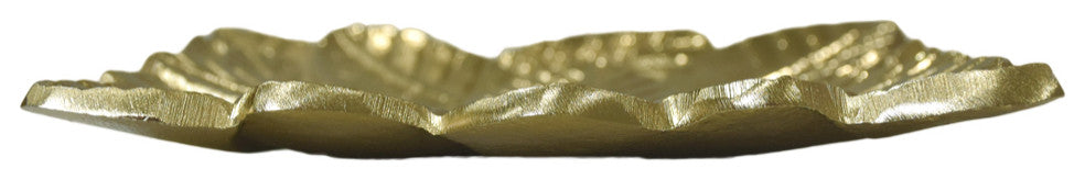 Handmade Decorative Aluminium Tray, Gold Color Coated