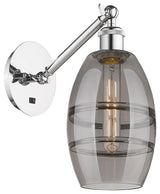 Ballston-Vaz 1-Light 6" Sconce, Up/Down Arm, Polished Chrome, Light Smoke