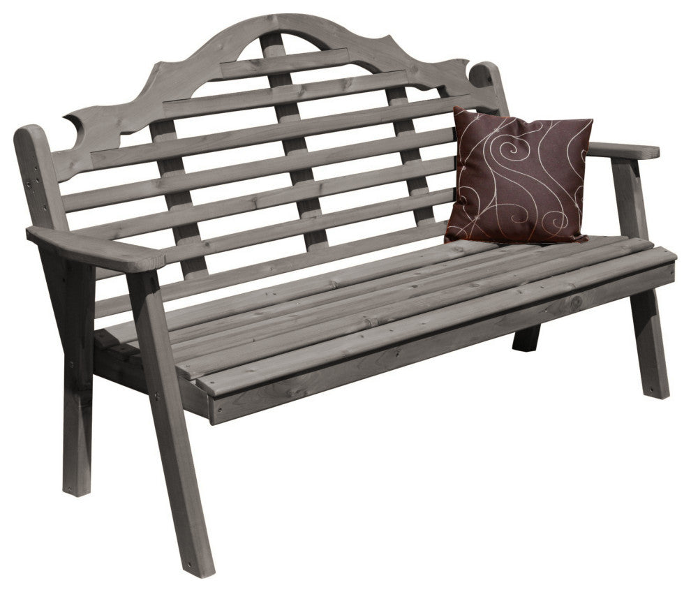 Cedar Marlboro Bench, Gray Stain, 6 Foot