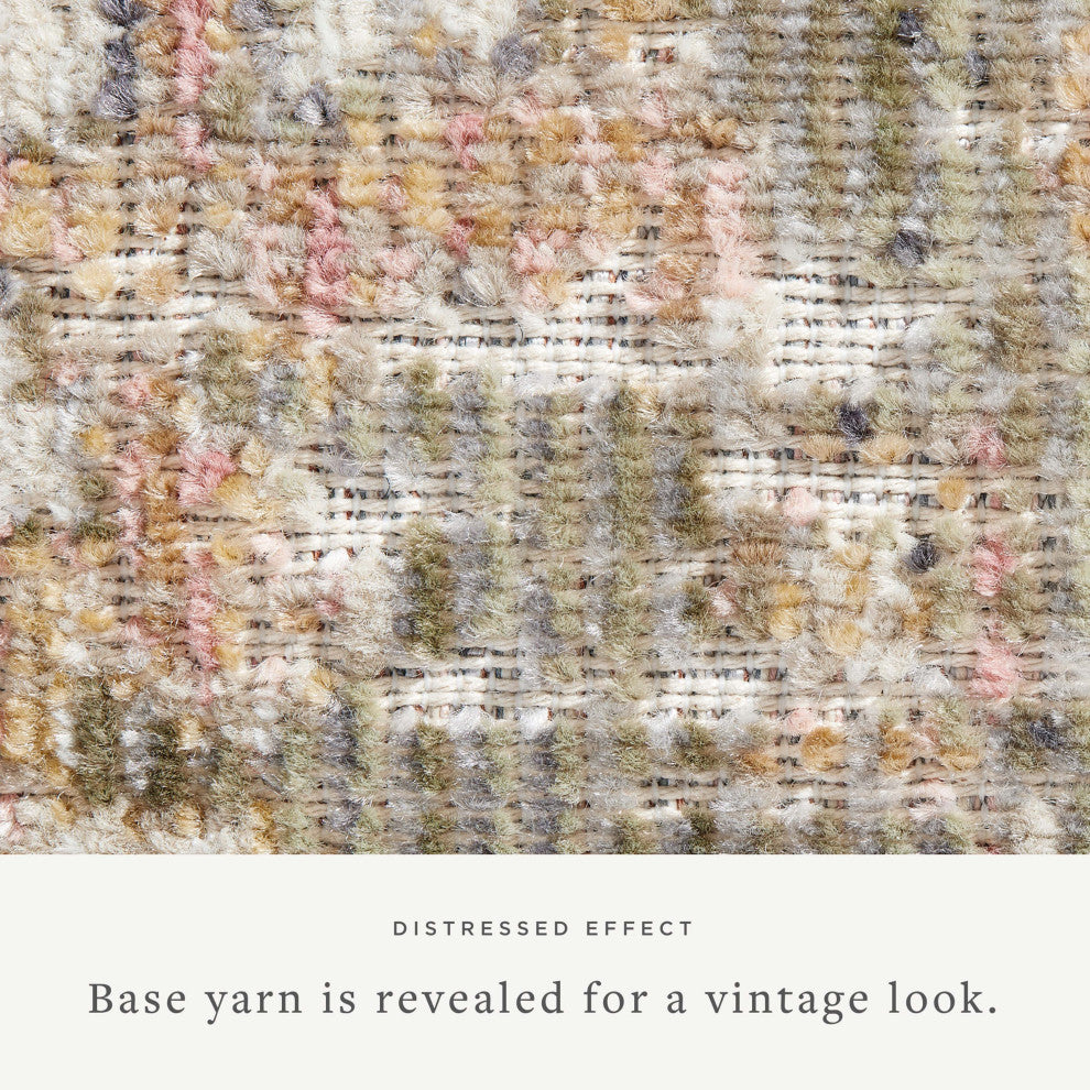 Chris Loves Julia x Loloi Rosemarie Area Rug, Sage/Blush, 6'-3" X 9'