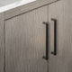 Hugo Carrara White Marble Countertop Bathroom Vanity in Grey Oak, Bronze Handle, 72", Vanity With Mirror
