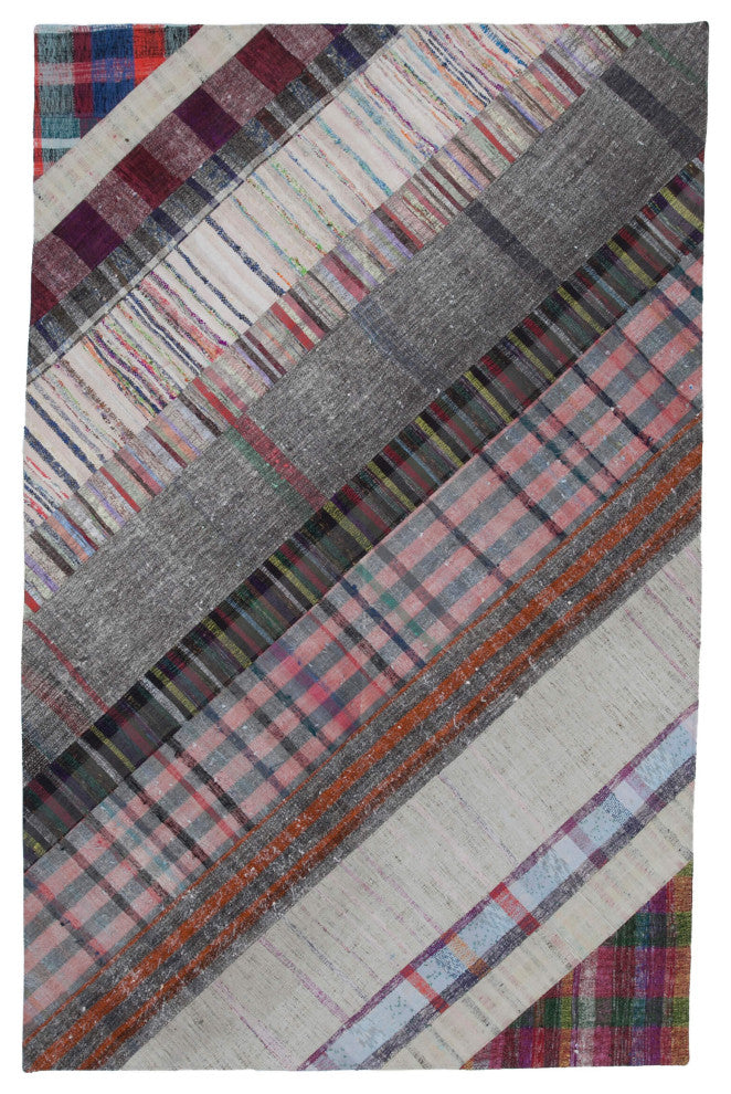 Rug N Carpet - Handmade Oriental 6' 6'' x 10' 0'' Rustic Patchwork Kilim Rug