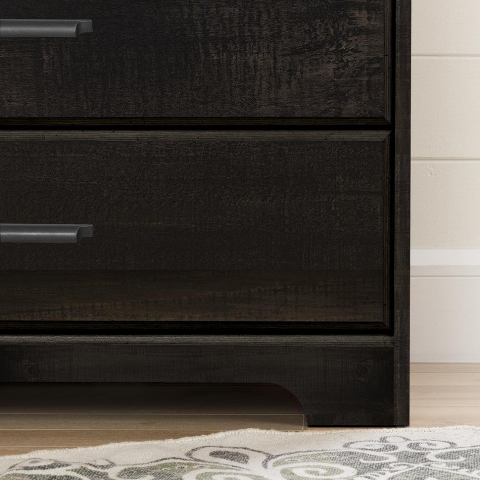 Versa 2-Drawer Nightstand, Rubbed Black