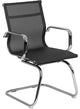 Transparent Black Mesh Side Reception Chair With Chrome Sled Base