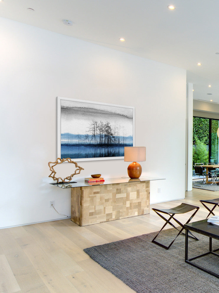 Parvez Taj "Tree Isle Reflects" Framed Painting Print, 24"x16"