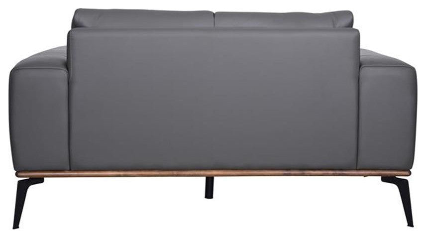 Porter Designs Pietro Top Grain Leather Loveseat - Gray
