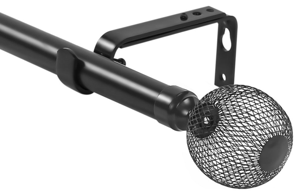 1" Columbia Adjustable Curtain Rod, Black, 84"-120"