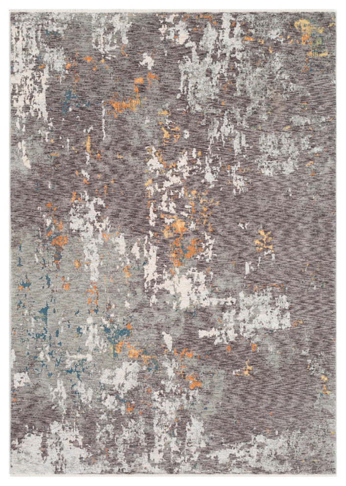 Surya Presidential PDT-2302 5'x8'2" Rug, Gray/Pale Blue/Burnt Orange/Peach/Ivory