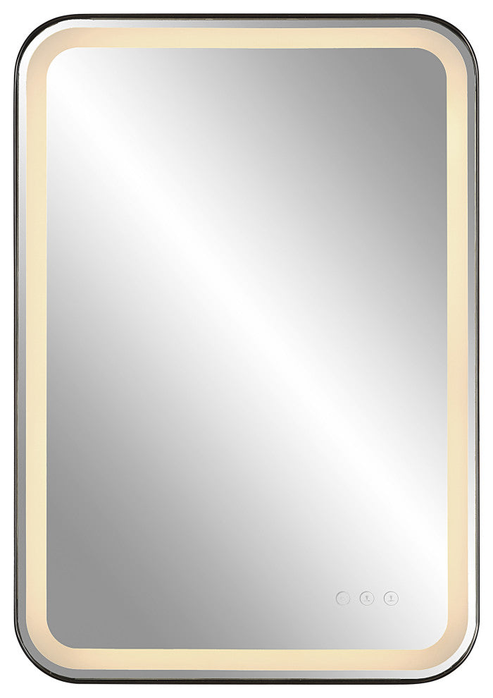 Crofton Lighted Black Vanity Mirror
