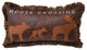 Moose Crossing Faux Leather Throw Pillow, 14"x26"