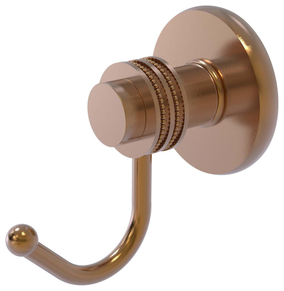 Mercury Robe Hook with Dotted Accents, Brushed Bronze
