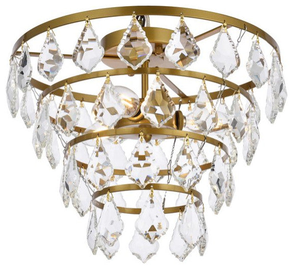 Evan 14" Flush Mount, Brass