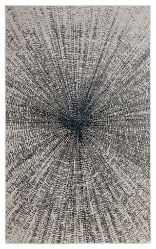Orin Modern Abstract, Ivory/Gray/Blue, 3'11"x6' Accent Rug
